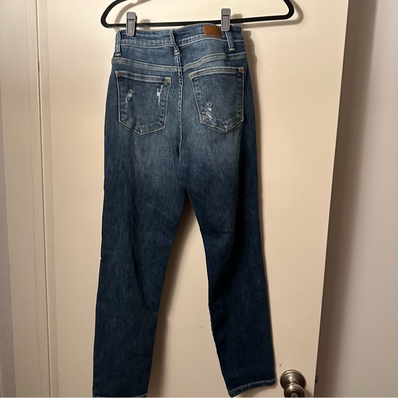 Judy Blue Very Distressed Mid Rise? Cotton Boyfriend Fit Dark Wash Jeans 26 - Picture 2 of 16